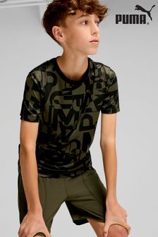 Puma Black All-Over Print Training Kids Boys T-Shirt (AH3741) | HK$226