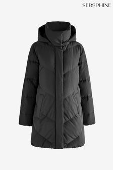 Seraphine Maternity Short Chevron Puffer Black Coat (AH4079) | €277