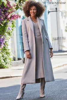 Sosandar Natural Fitted Longline Coat (AH4133) | ₪ 779