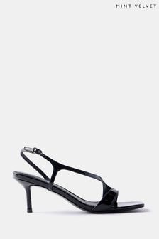 Mint Velvet Black Patent Leather Strap Heels (AH4264) | $204