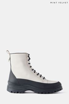 كريم - Mint Velvet Leather Hiking Boots (AH4273) | 82 ر.ع