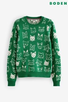 Boden Green Heather Jacquard Jumper (AH4329) | €133