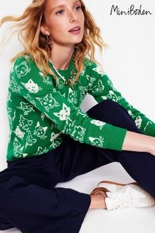 Boden Green Heather Jacquard Jumper (AH4329) | $154