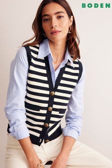 Boden Blue Holly Knitted Waistcoat (AH4374) | $168