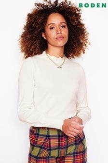 Boden Cream Scalloped Jumper (AH4392) | $119