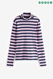 Boden Pink Anna Rib Roll Neck Top (AH4649) | kr880