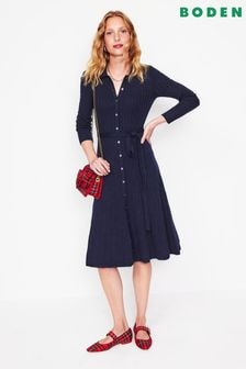 Boden Blue Rachel Knitted Shirt Dress (AH4684) | $240