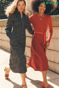 Boden red dress with sleeves shop