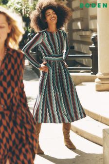 Boden Blue Thea Long Sleeve Jersey Dress (AH4771) | €133