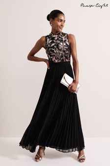 Phase Eight Black Emalise Sequin Pleat Maxi Dress (AH5521) | 10,814 UAH