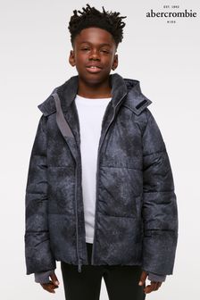 Abercrombie & Fitch Grey Wide Panel Quilted Puffer Coat (AH5643) | kr2 080 - kr2 130