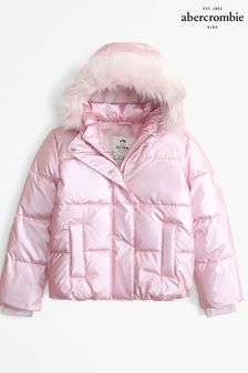 Faux fur hooded puffer abercrombie online