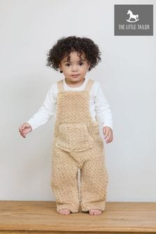 The Little Tailor Baby Cream Chunky Sherpa Fleece Dungarees and Bodysuit Set (AH6059) | kr670