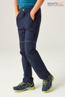 Regatta Blue Kids Highton Stretch Zip Off Walking Trousers (AH6148) | €46