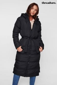 Threadbare Black Longline Puffer Jacket (AH6351) | $94