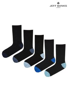 Jeff Banks Black Chunky Knit Boot Socks 5 Pack (AH6551) | kr195