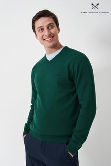 Crew Clothing Company Green Organic Cotton V-Neck Jumper (AH6564) | €84