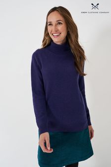 Crew Clothing Company Blue Merino Cashmere Blend Roll Neck Jumper (AH6653) | 531 LEI