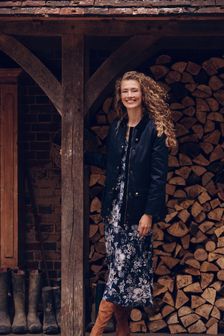 Women s Jackets Blue Waxed Casual Coatsandjackets Next Luxembourg