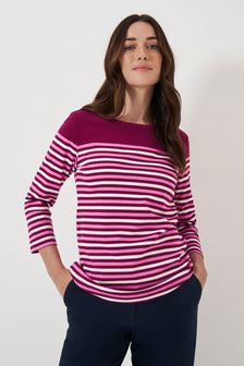 Crew Clothing Company Pink Ultimate Breton Long Sleeve Striped Top (AH6682) | ‏249 ر.س‏