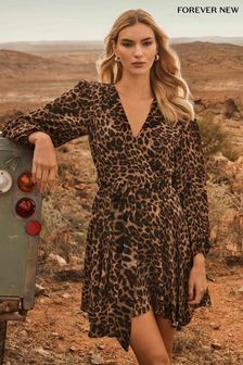 Women s Forever New Belted Casual Animal Print Dresses Next Luxembourg
