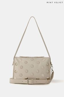 Mint Velvet Cream Leather Studded Bag (AH7081) | €227