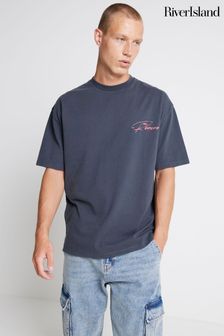 River Island Blue Santos Cowboy T-Shirt (AH9574) | MYR 150