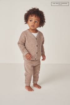 The White Company Brushed Wool Knitted Brown Cardigan & Leggings Set (AJ2552) | OMR26