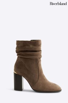 Tan boots river island on sale