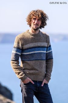 Celtic & Co. Mens Statement Donegal Brown Jumper (AJ3796) | SGD 261