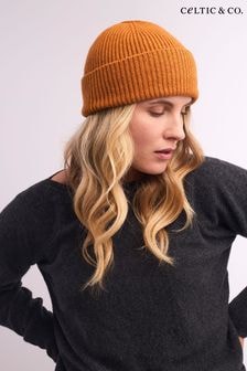 Celtic & Co. Orange Lambswool Rib Beanie (AJ3797) | $67