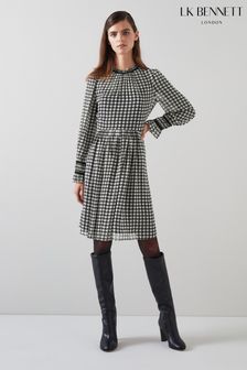 Lk bennett black and white dress cheap