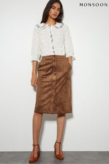 Women s Curve Brown Pencil Skirts Next Gibraltar