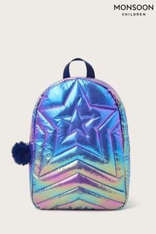 Monsoon Blue Iridescent Star Quilted Backpack (AJ6348) | €39