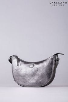 Lakeland Leather Silver Coniston Crescent Cross-Body Bag (AJ6551) | $103