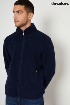 Threadbare Blue Zip Through Funnel Neck Borg Jacket (AJ6847) | $69