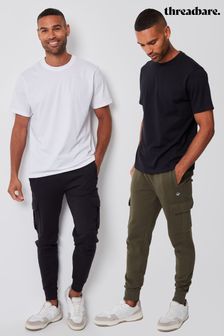 Threadbare Black/Khaki Cargo Style Joggers 2 Pack (AJ6873) | $75