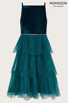 Monsoon Blue Gulia Velour Tulle Dress (AJ7093) | kr1 120 - kr1 220