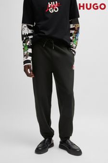 HUGO Black Double Logo Tracksuit Bottoms in Cotton Terry (AJ7229) | HK$1,224