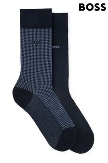 BOSS Blue Regular Length Cotton Blend Socks 2 Pack (AJ7232) | €32