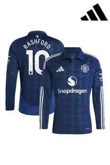 adidas Blue Manchester United EPL Away Shirt 2024-25 Long sleeve - Rashford 10 Printing (AJ7419) | 638 SAR