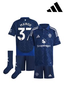 adidas Blue Manchester United EPL Away Mini Kit 2024-25 - Mainoo 37 Printing (AJ7422) | kr1 370