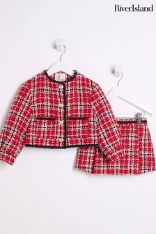 River island red borg coat outlet