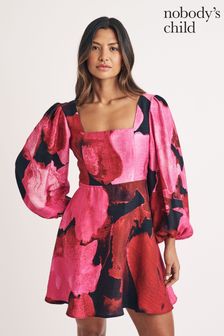 Women s Pink Long Sleeve Linen Dresses Next Luxembourg