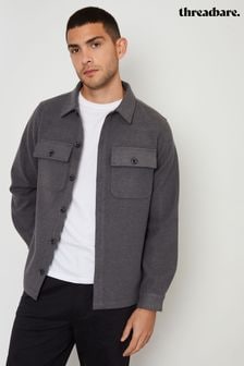 Threadbare Grey Faux Fur Wool Button Up Shacket (AJ8503) | $62