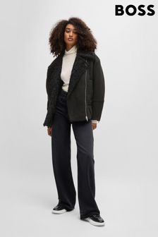 Boss Faux Shearling Coat In Faux Suede (AJ8619) | kr8 190