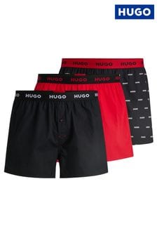 HUGO Red 100% Cotton Logo Waistband Boxer Shorts 3 Pack (AJ8673) | $116