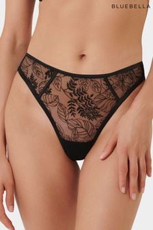 Bluebella Seraphim High Waist Black Thong (AJ8771) | $38