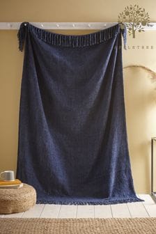 Appletree Navy Chenille Textured Bedspread (AJ9369) | $55