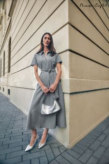 Grey midi shirt dress 2025